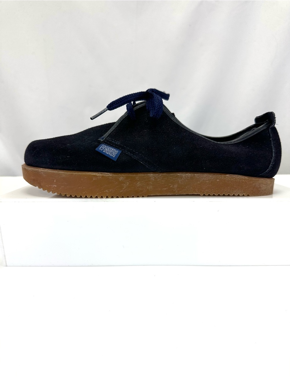 Vintage 1970s North Star Earth Shoes Blue Suede Gum Sole Lace Up Womens 9 Retro
